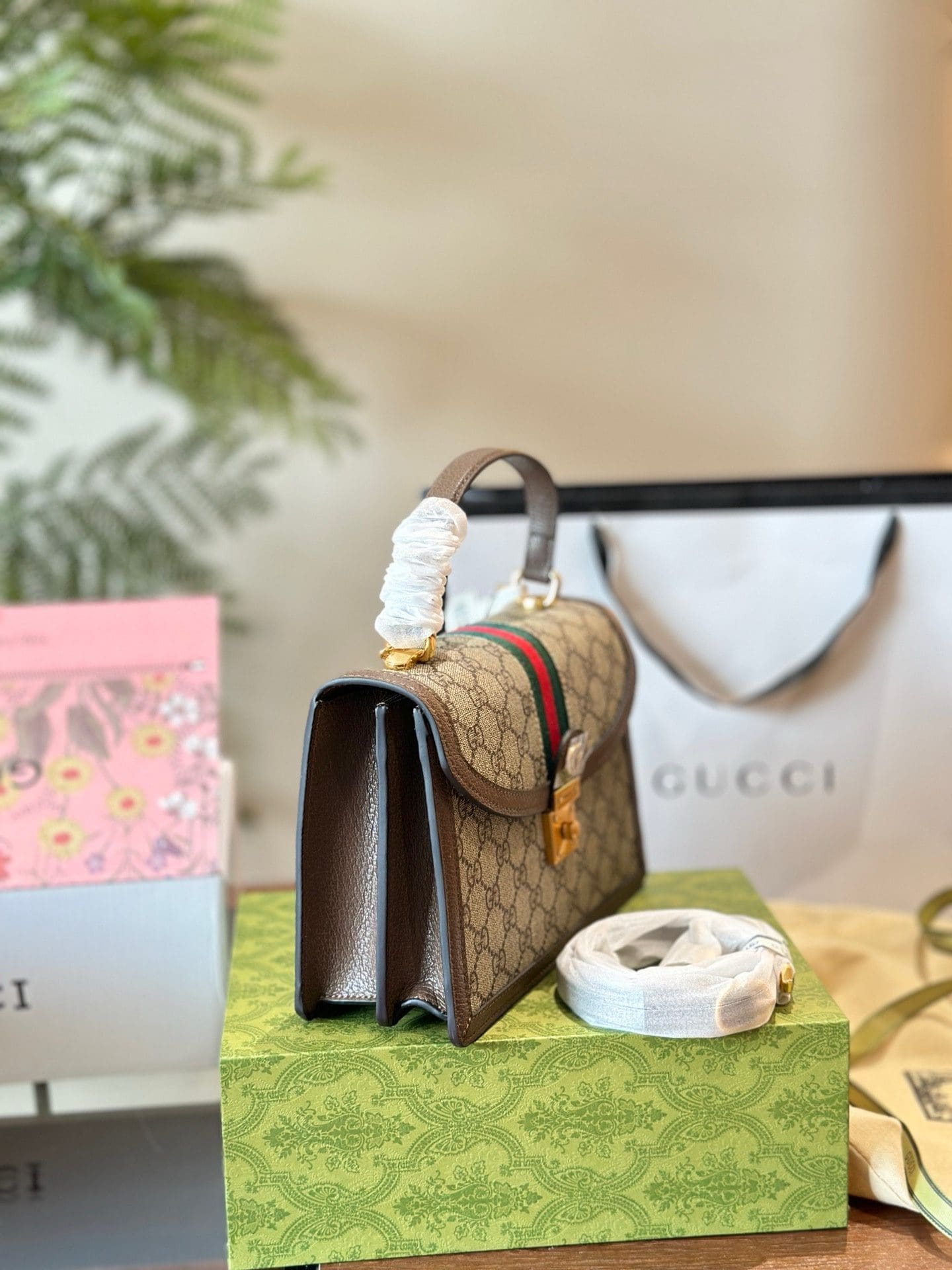 GGUCCI OPHIDIA TOP HANDLE SMALL BAG