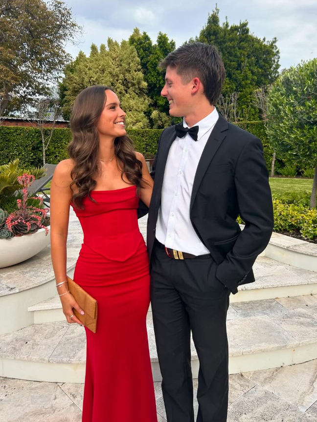 Charming Mermaid Strapless Corset Burgundy Satin Long Prom Dress Graduation Prom Dress SH2596