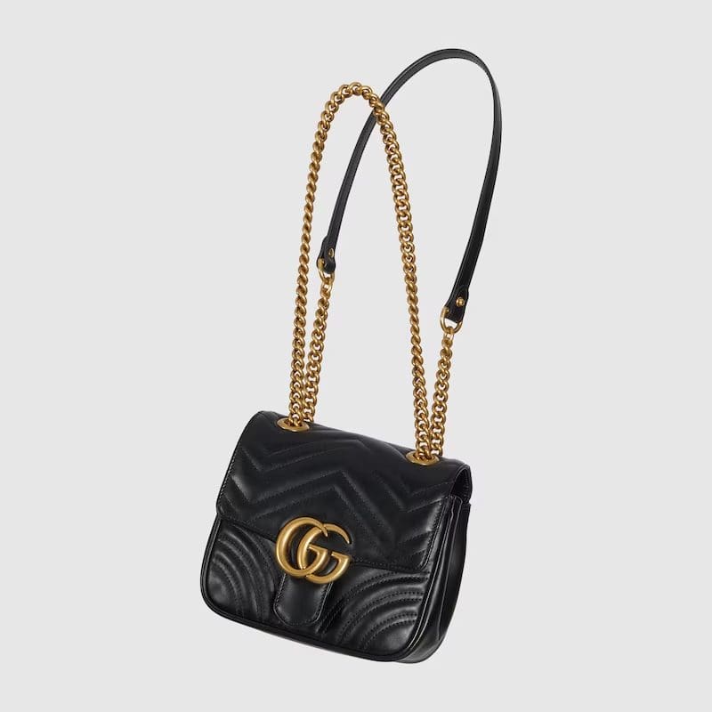 GUCCI MARMONT MINI SHOULDER BAG (black)