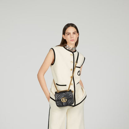 GUCCI MARMONT MINI SHOULDER BAG (black)