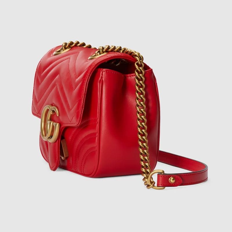 GUCCI MARMONT MINI SHOULDER BAG (RED)