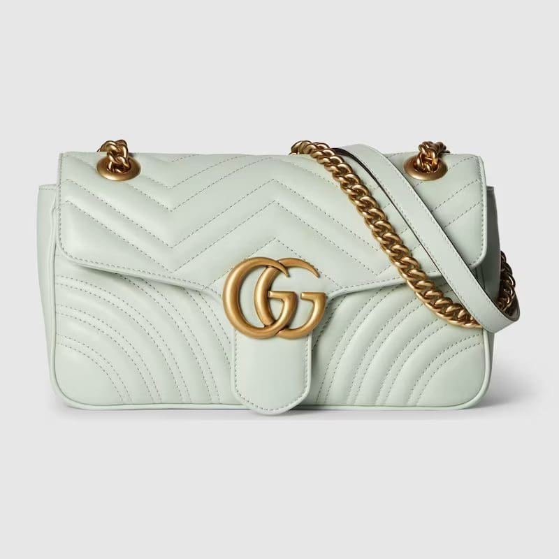 GUCCI MARMONT SMALL SHOULDER BAG (Pale green)