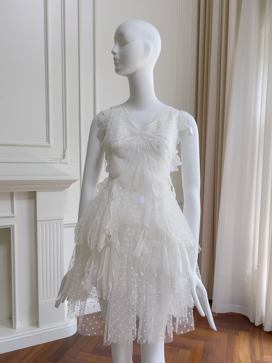 Pretty Tulle Lace White Short Birthday Outfits Homecoming Dress S483