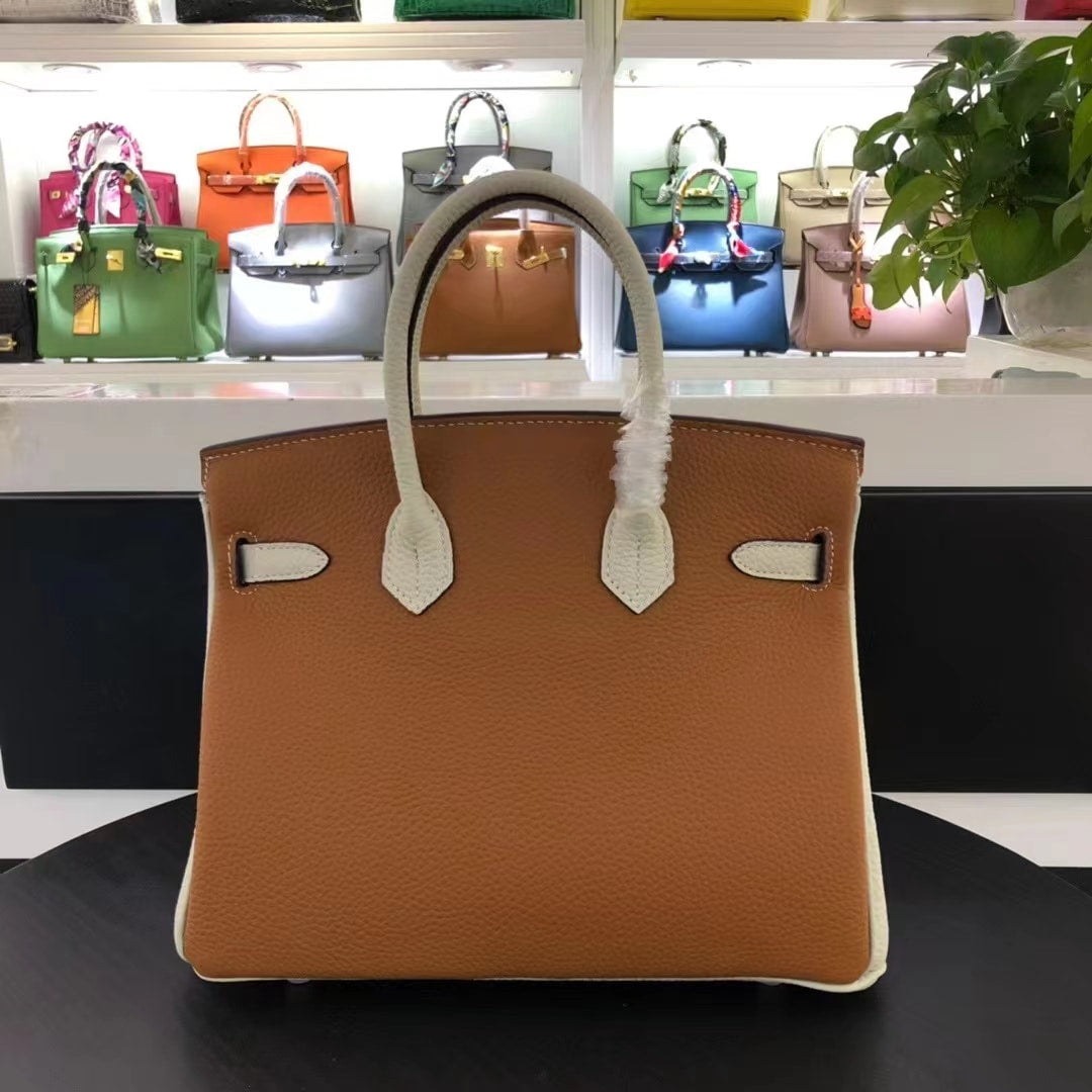 H BIRKIN TOGO GOLD HARDWARE BROWN 30CM