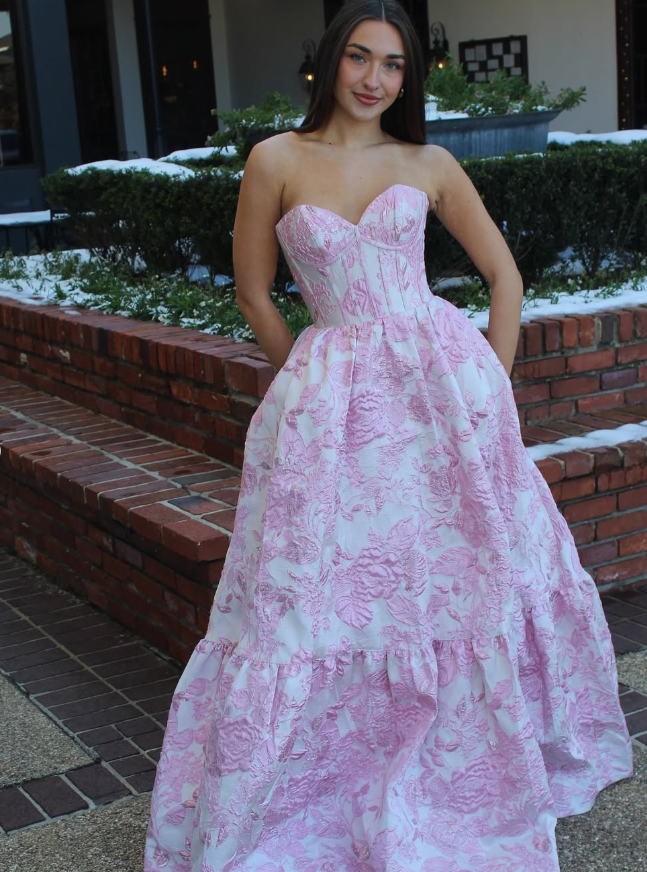 Pink A Line Sweetheart Neck Corset Satin Long Prom Dress Evening Dress SH1953