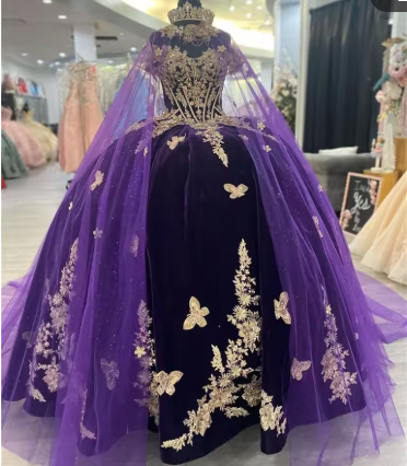 Luxury Purple Princess Quinceanera Dresses Ball Gown Sweet 16 Dress