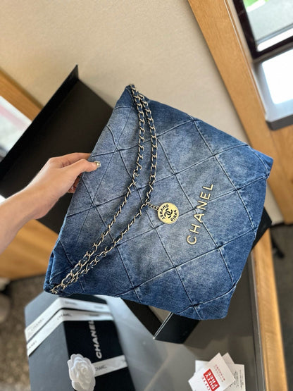 CHANEL 22 In Denim Small Handbag