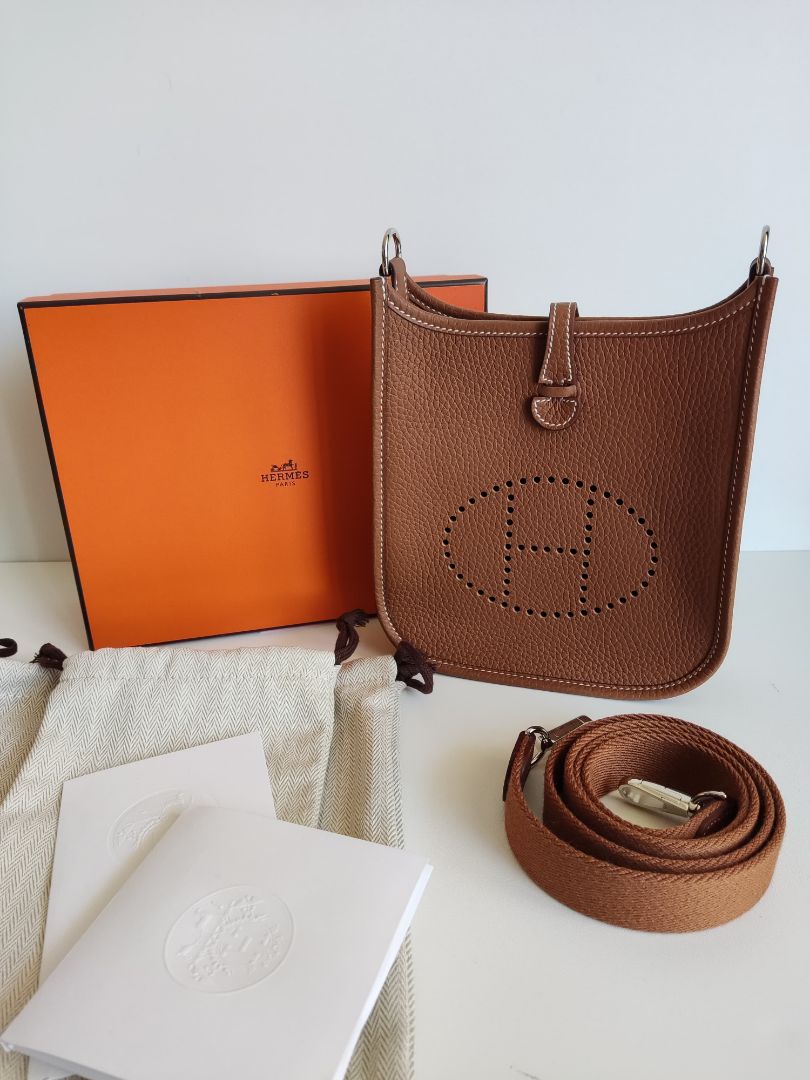 Hermès Mini Evelyne gold bag