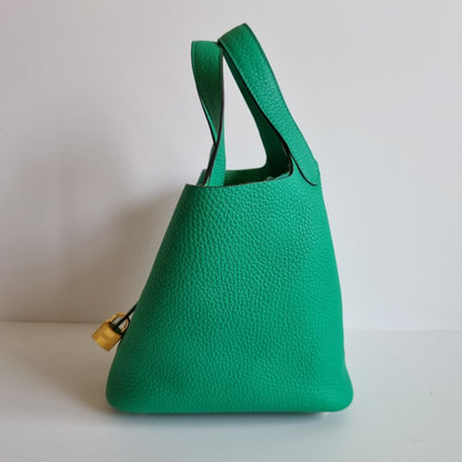 Hermès Picotin 18 Menthe Clemence GHW