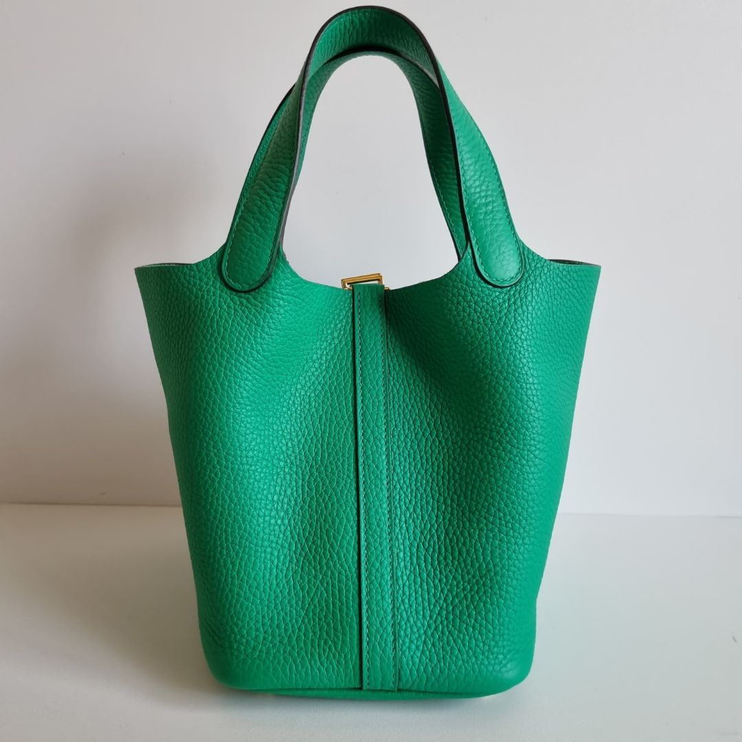 Hermès Picotin 18 Menthe Clemence GHW