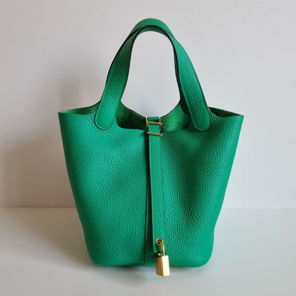 Hermès Picotin 18 Menthe Clemence GHW