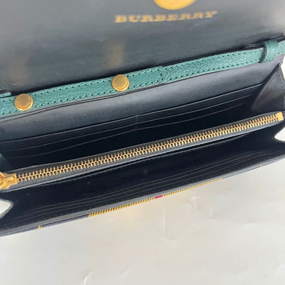 Burberry Canvas Tartan Mix Hampshire Wallet on Chain Green Multicolor