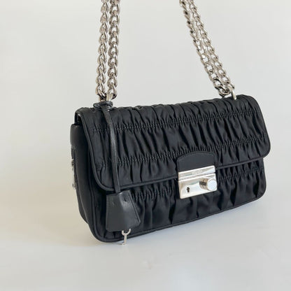 Prada Flap Gaufre Shoulder Nappa Medium Leather Bag