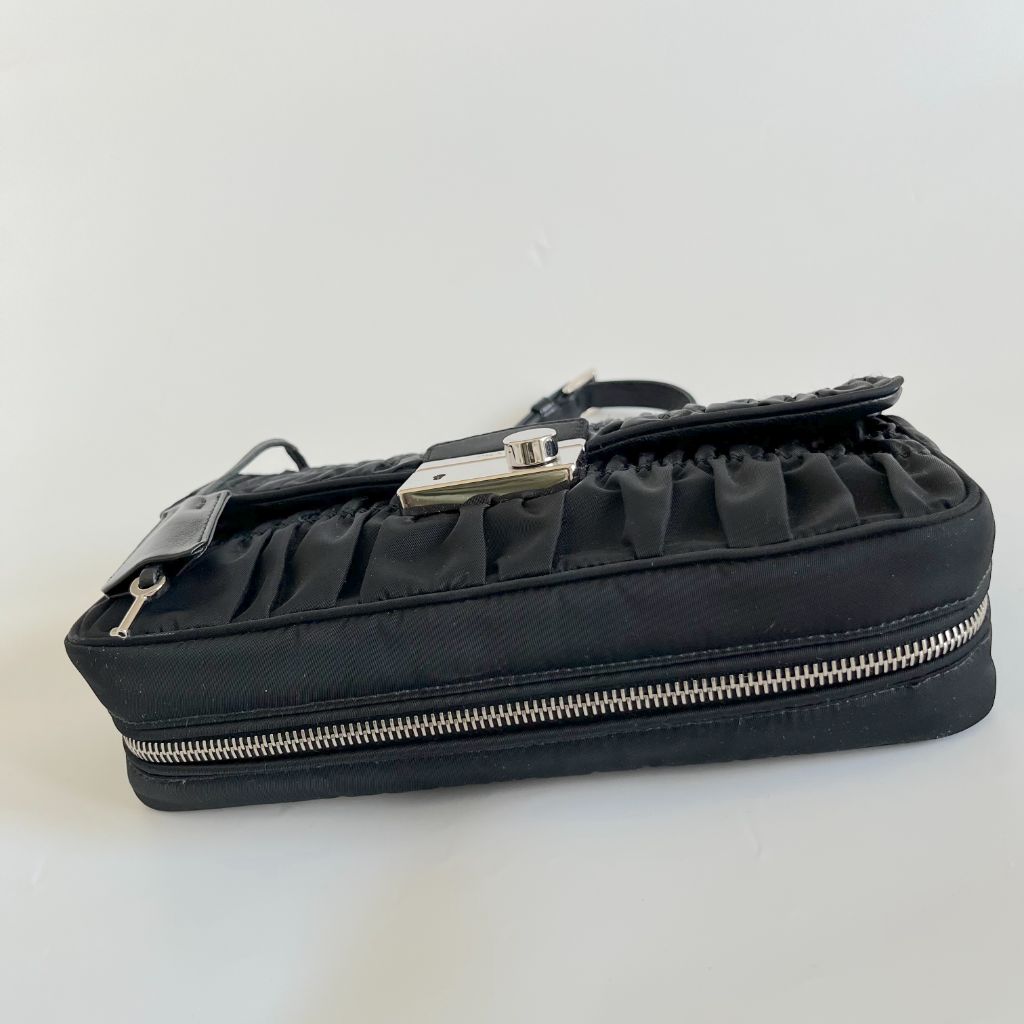 Prada Flap Gaufre Shoulder Nappa Medium Leather Bag