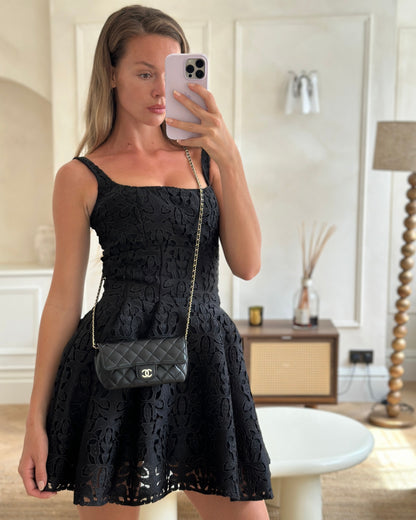 Chanel Black Lambskin Sunglasses Case on Chain Bag with Champagne Gold Hardware