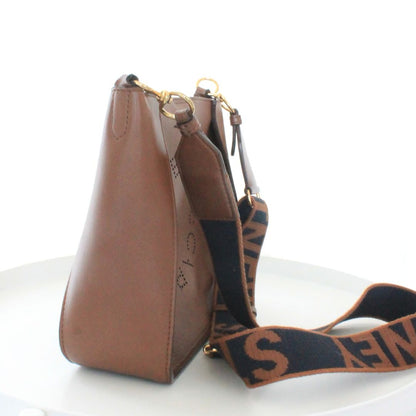 Stella McCartney Brown Faux Leather Stella Logo Crossbody Bag