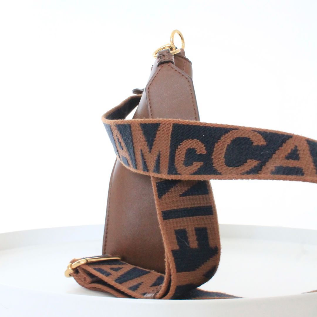 Stella McCartney Brown Faux Leather Stella Logo Crossbody Bag
