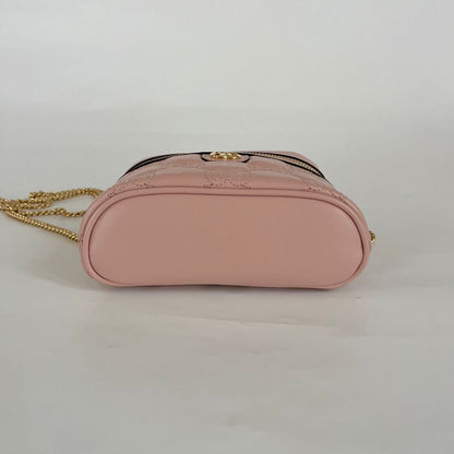 Gucci Vanity Light Pink Leather Guccisima Embossed Bag