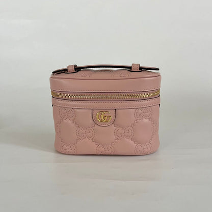 Gucci Vanity Light Pink Leather Guccisima Embossed Bag