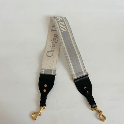 Dior White Leather Saddle bag with fabric strap