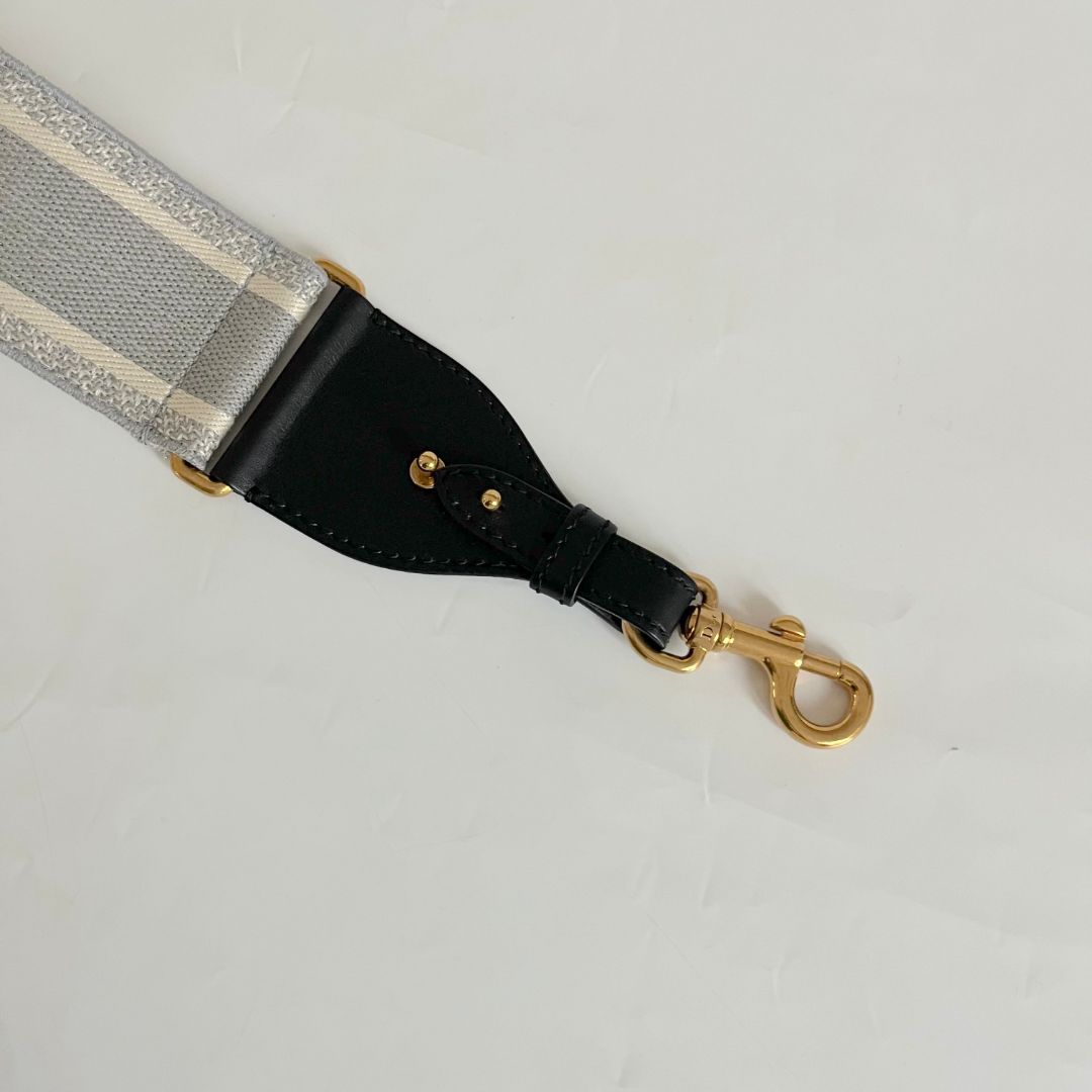 Dior White Leather Saddle bag with fabric strap