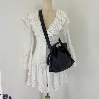 Loewe Shoulder Small Flamenco Bag with Anagram + logo strap