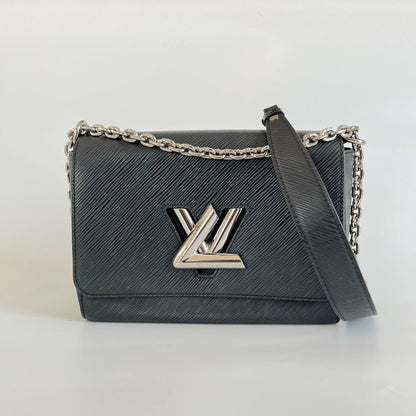 Louis Vuitton Black Epi Leather Twist MM Shoulder Bag