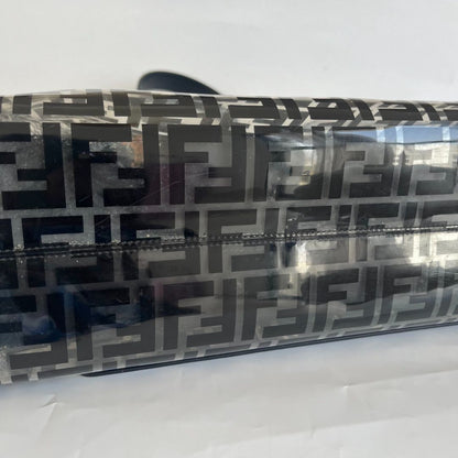 Fendi Black/Clear FF PVC and Leather Large Tote with strap