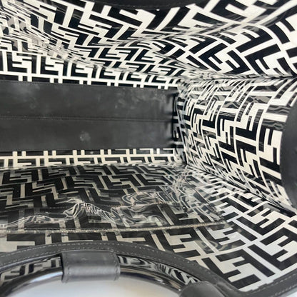 Fendi Black/Clear FF PVC and Leather Large Tote with strap