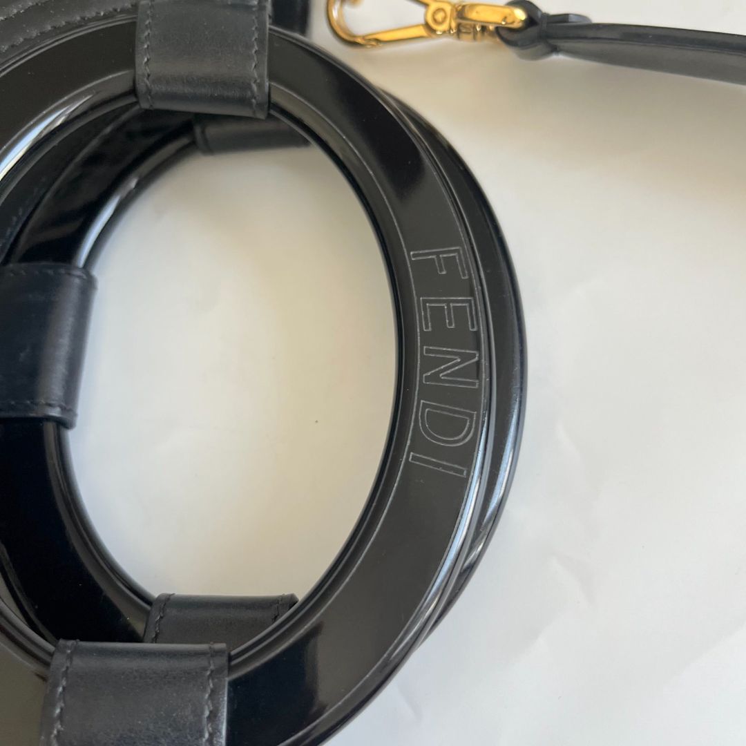 Fendi Black/Clear FF PVC and Leather Large Tote with strap