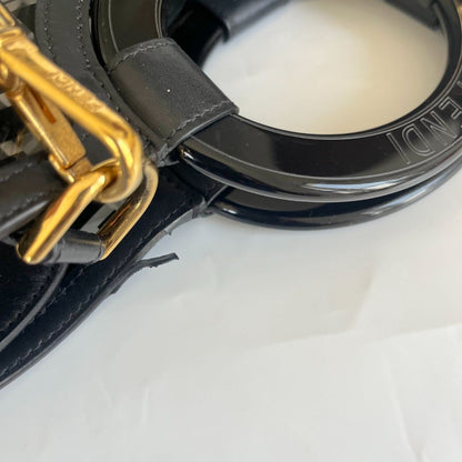 Fendi Black/Clear FF PVC and Leather Large Tote with strap