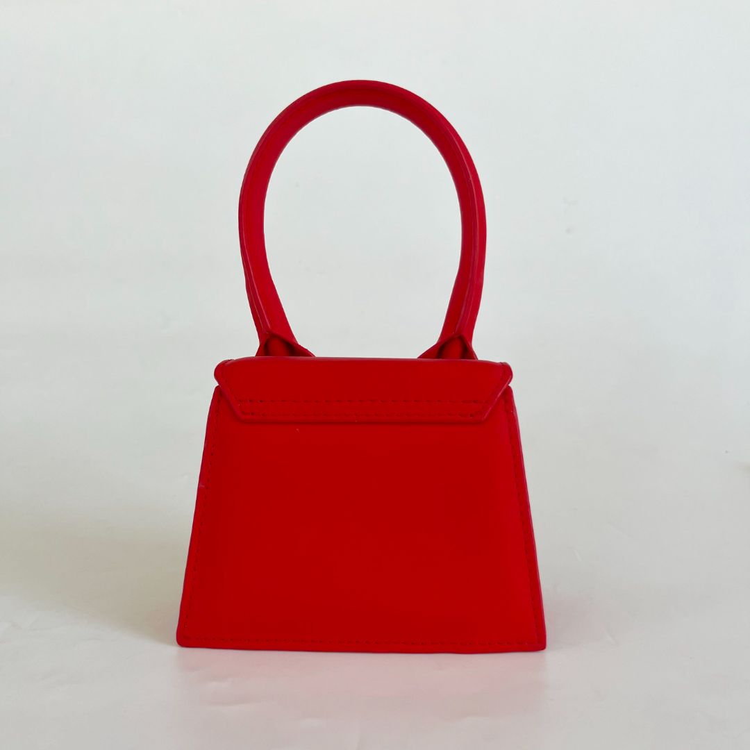 Jacquemus Red Leather Mini Le Chiquito Top Handle Bag