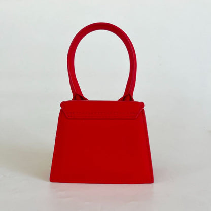 Jacquemus Red Leather Mini Le Chiquito Top Handle Bag