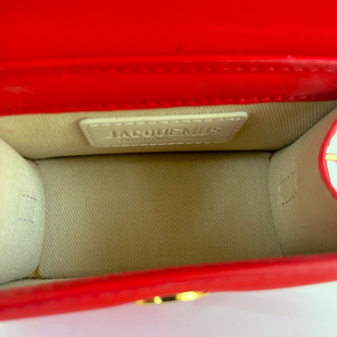 Jacquemus Red Leather Mini Le Chiquito Top Handle Bag