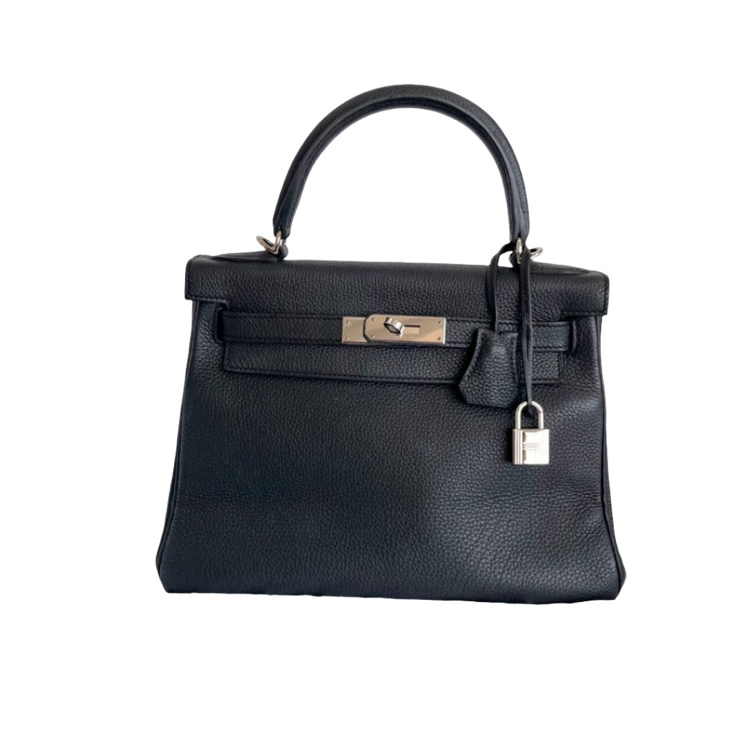 Hermès Kelly 28 Togo Black Leather Bag