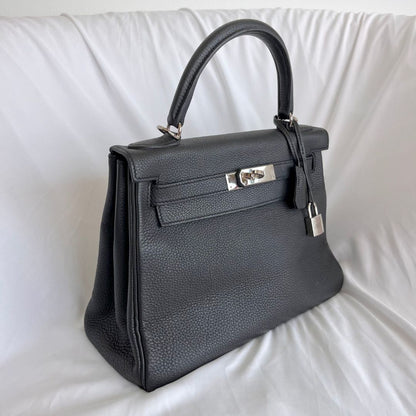 Hermès Kelly 28 Togo Black Leather Bag