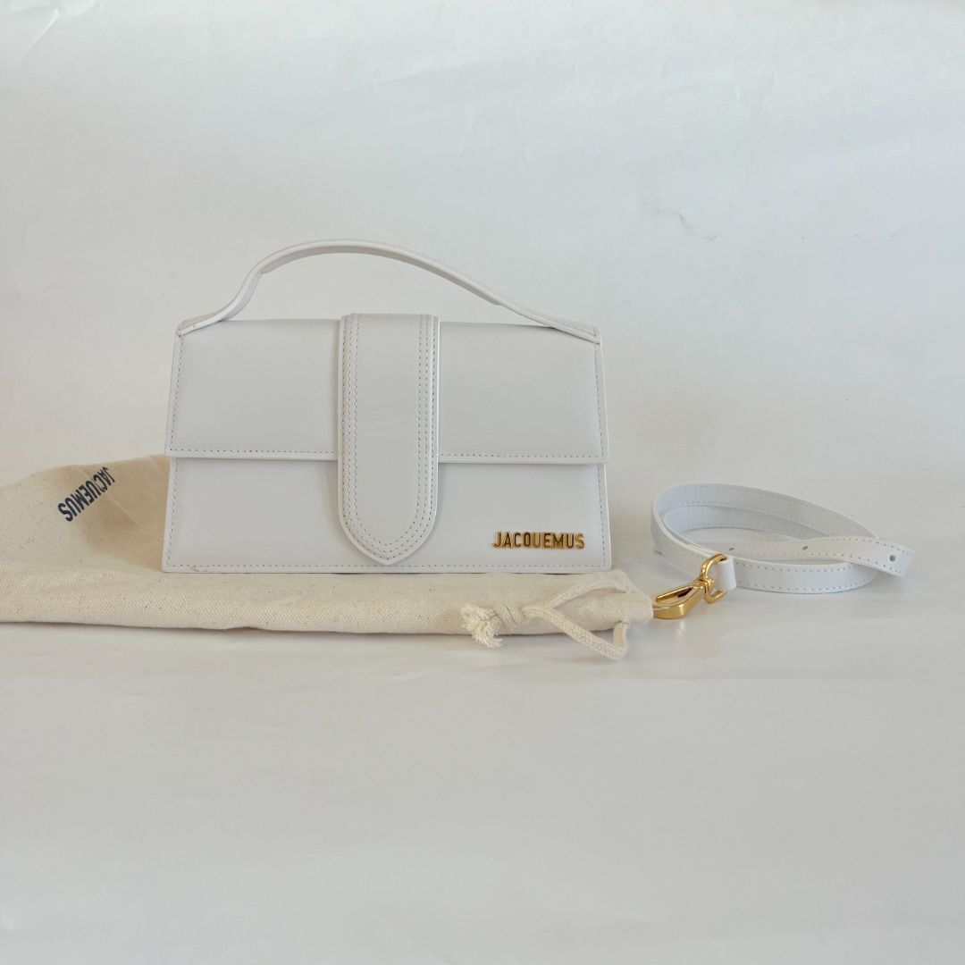 Jacquemus Le Bambino white leather shoulder bag