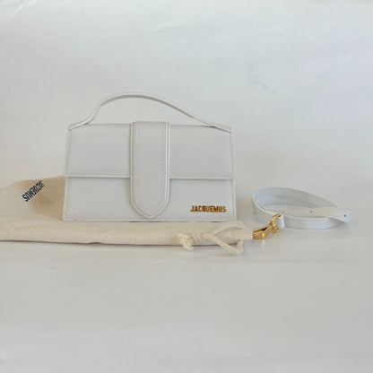 Jacquemus Le Bambino white leather shoulder bag
