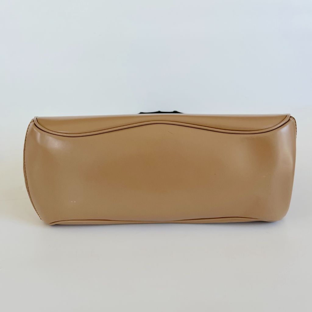 Gucci Beige Leather Lady Lock Bamboo Top Handle Bag