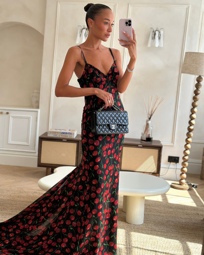 Chanel Black Medium Classic Double Flap Bag in Lambskin Leather with Silver Hardware