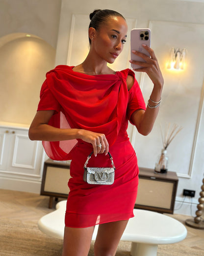 Valentino Silver Micro Logo Chain Bag with Rhinestones and Silver Hardware RRP £2,000