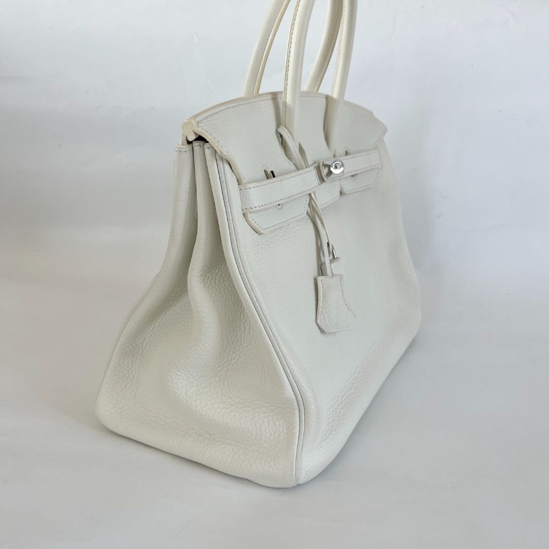 Hermès white Togo leather Birkin 35 bag