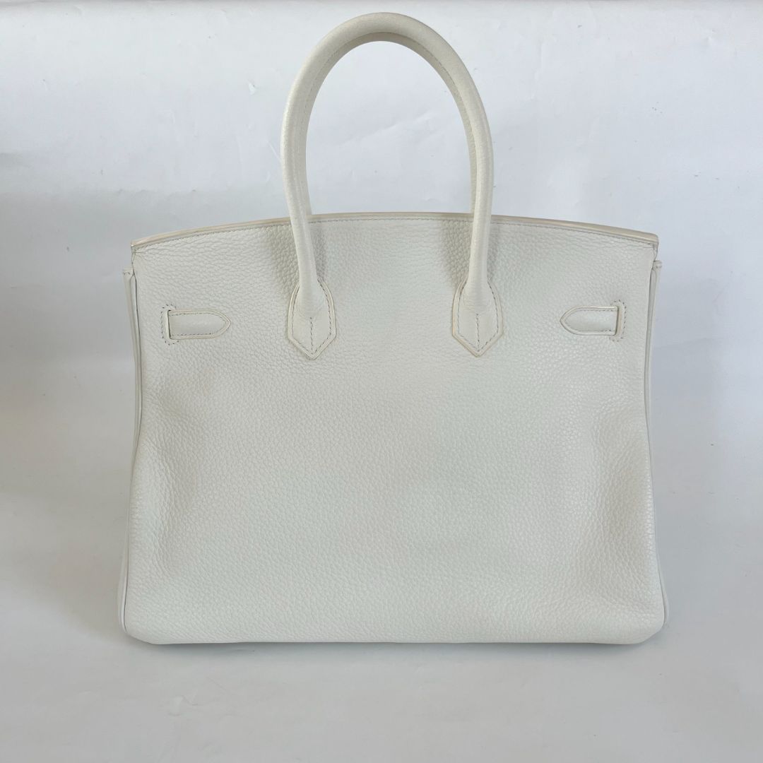 Hermès white Togo leather Birkin 35 bag