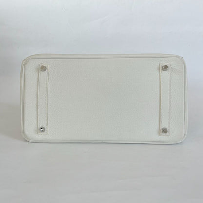 Hermès white Togo leather Birkin 35 bag