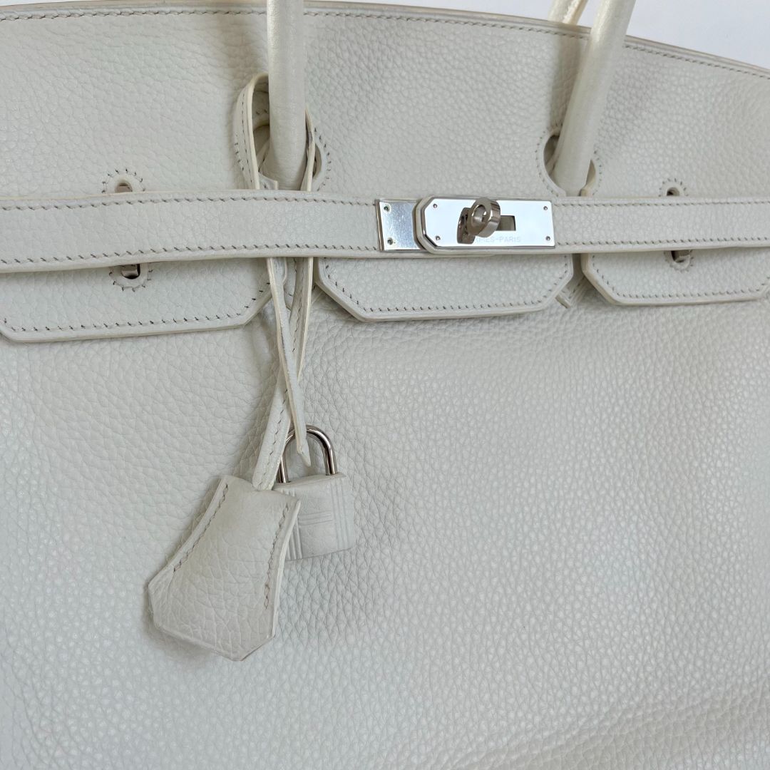 Hermès white Togo leather Birkin 35 bag