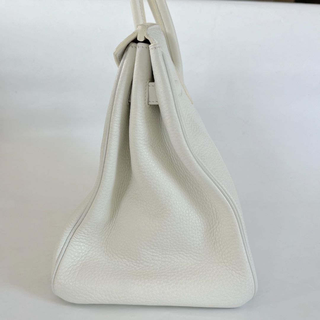 Hermès white Togo leather Birkin 35 bag