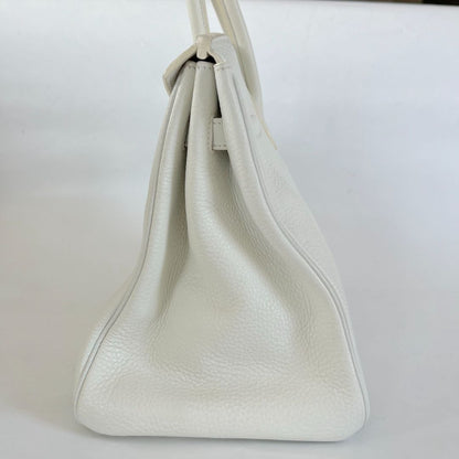 Hermès white Togo leather Birkin 35 bag