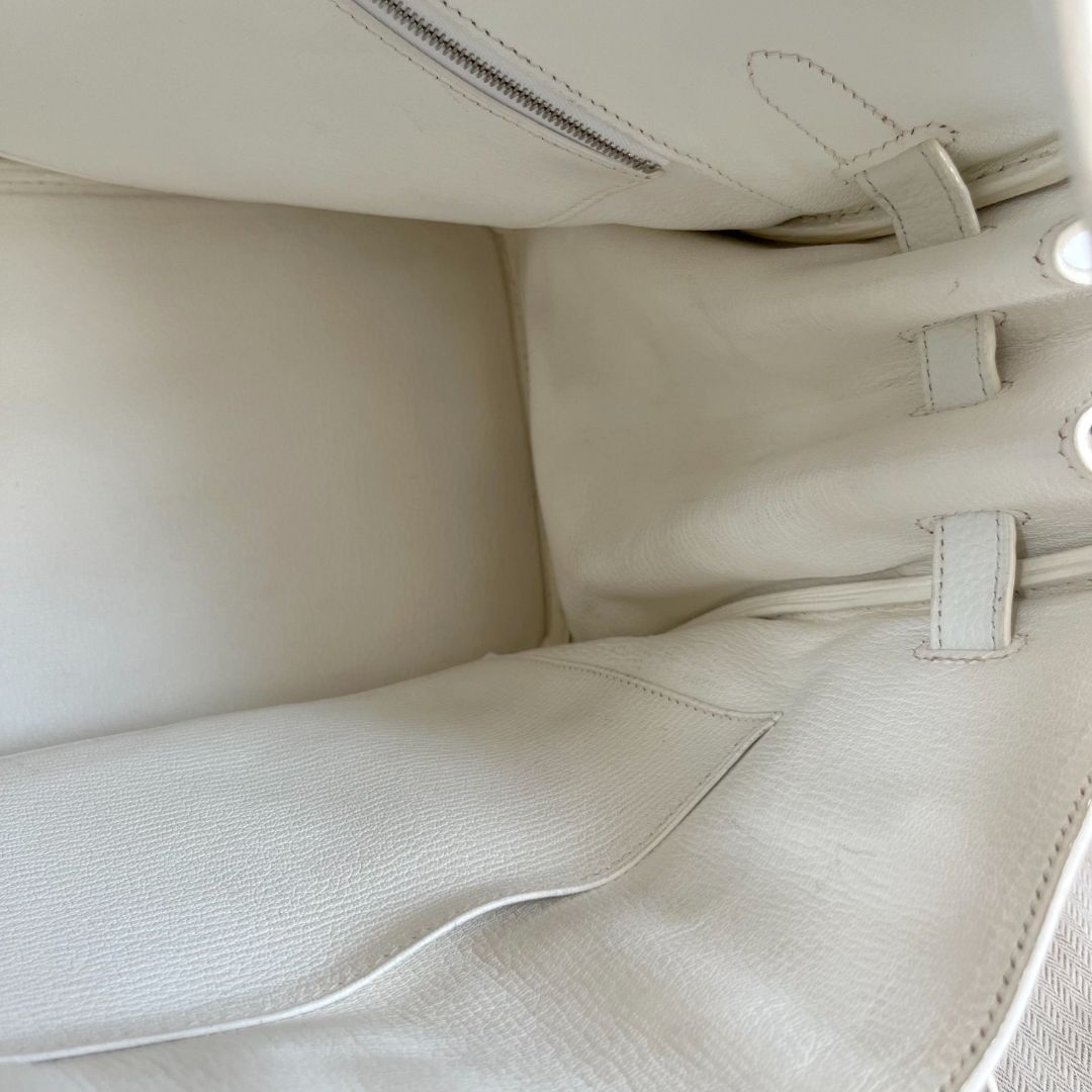 Hermès white Togo leather Birkin 35 bag