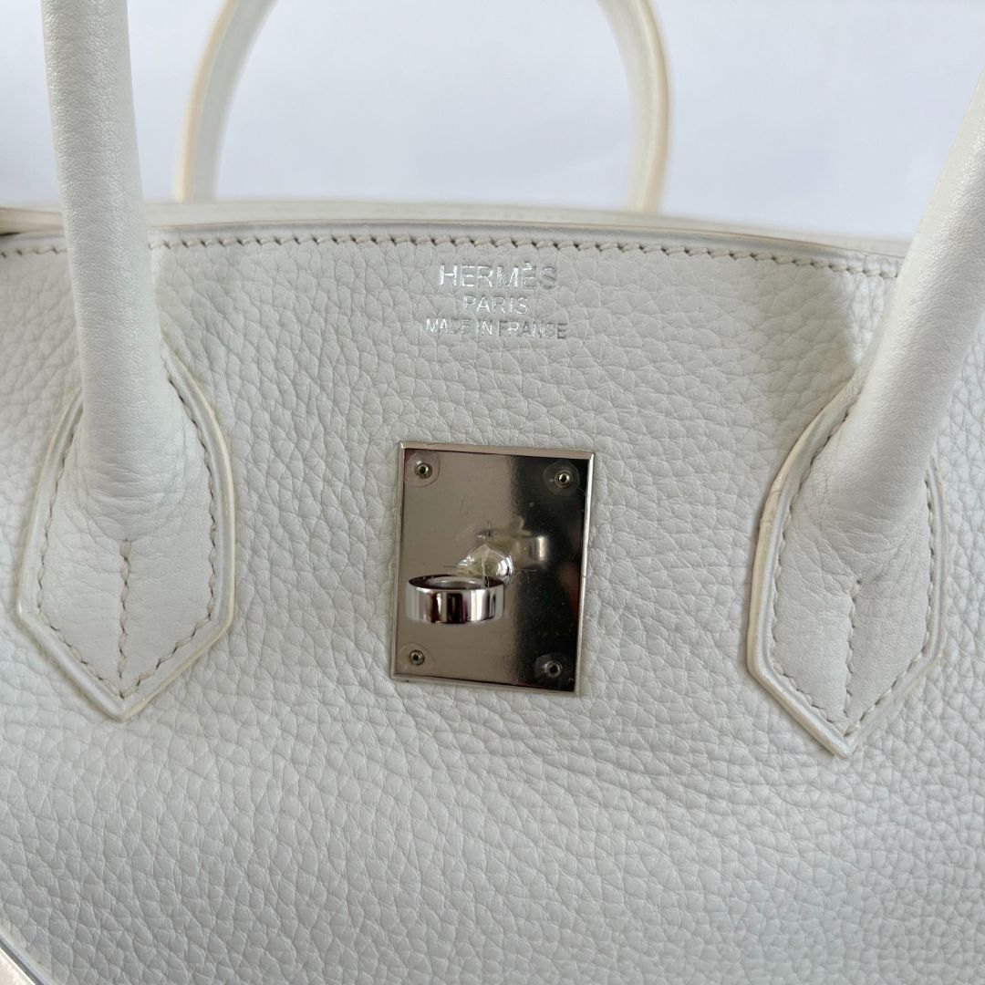 Hermès white Togo leather Birkin 35 bag