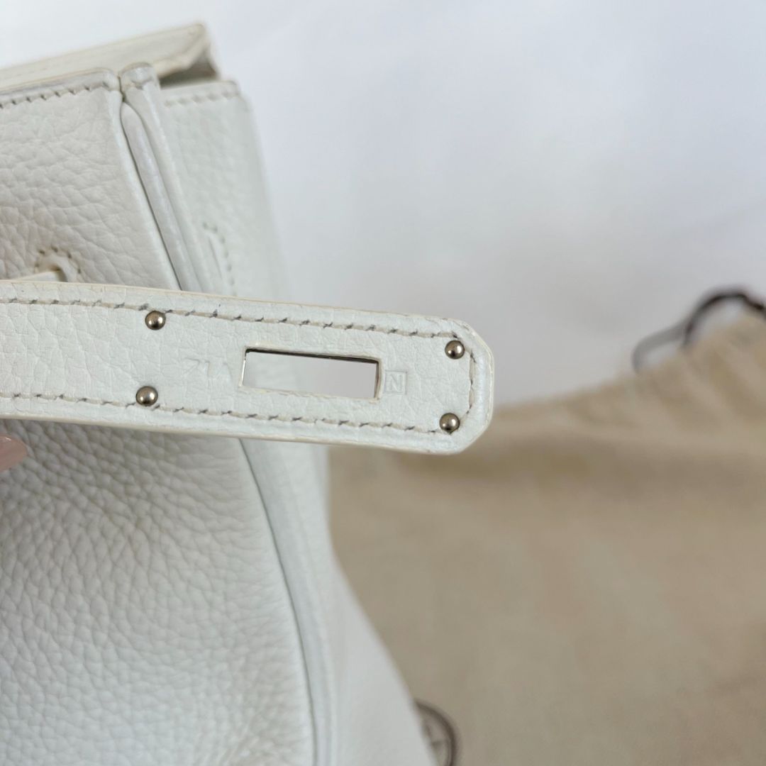 Hermès white Togo leather Birkin 35 bag